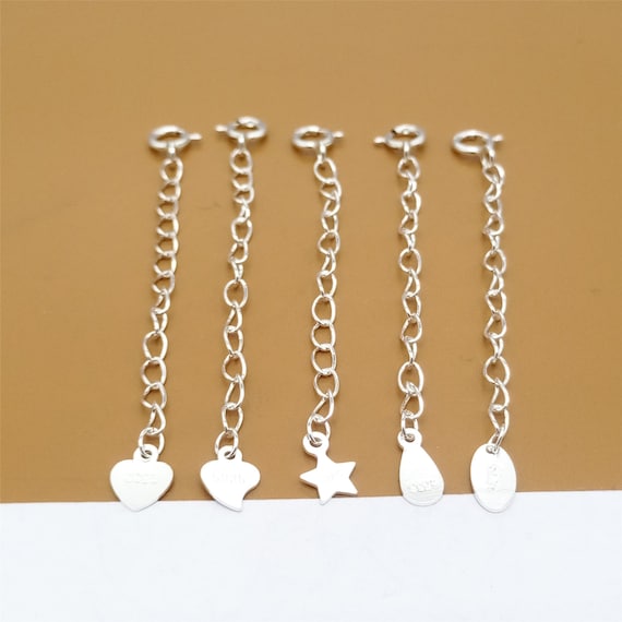 1-12 Inch Sterling Silver Plated Necklace Extender Chain With Spring Ring Clasp - 4mm Wide 5 thumbnail image