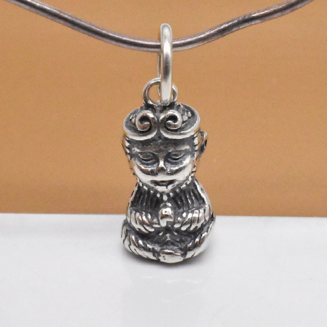 Sterling Silver The Monkey King Charm 3D 925 Silver Monkey Etsy