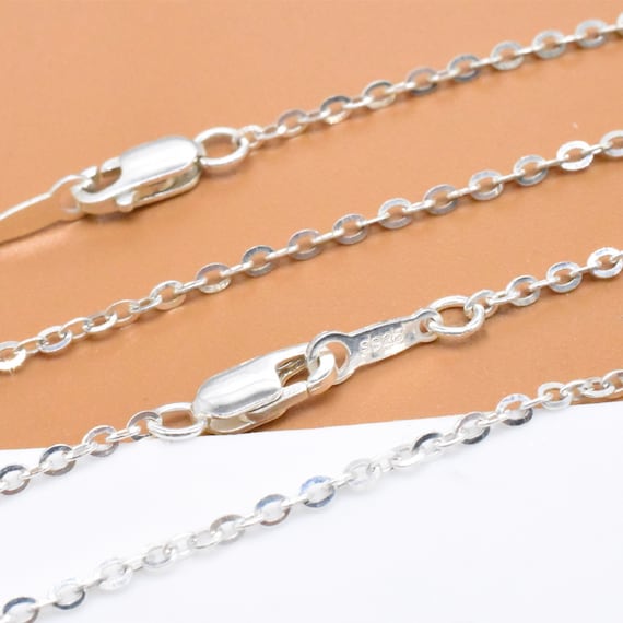 CABLE CHAIN NECKLACE-SILVER925-チェーンネックレス Sterling Silver Cable Chain Necklace, 925 Silver Cable Chain With