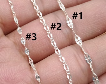 Sterling Silver Sequin Chain, Bulk Sequin Chain, Unfinished Sequin Chain, 925 Silver Sequin Chain 100cm Approx 3.28ft Footage