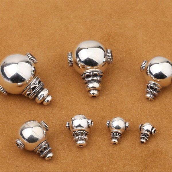 Sterling Silver Guru Beads, 925 Silver Guru Beads, Bright Silver Prayer Mala Bead 6mm 8mm 10mm 12mm 14mm 16mm 18mm 20mm