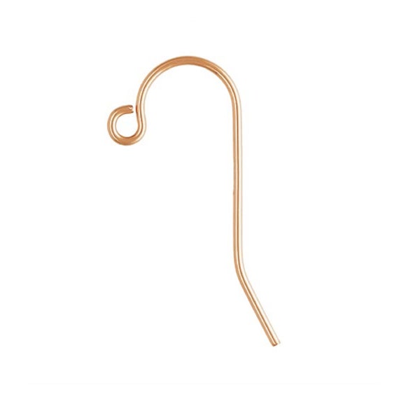 14K Solid Gold French hook, Earring Wires, 1 pair, 5 pairs