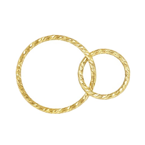 14K Gold Filled Sparkle Interlocking Ring, Overlap Closed Jump Ring, Sparkle Connector Ring, Wire 18 gauge approx 1mm, Jewelry Finding