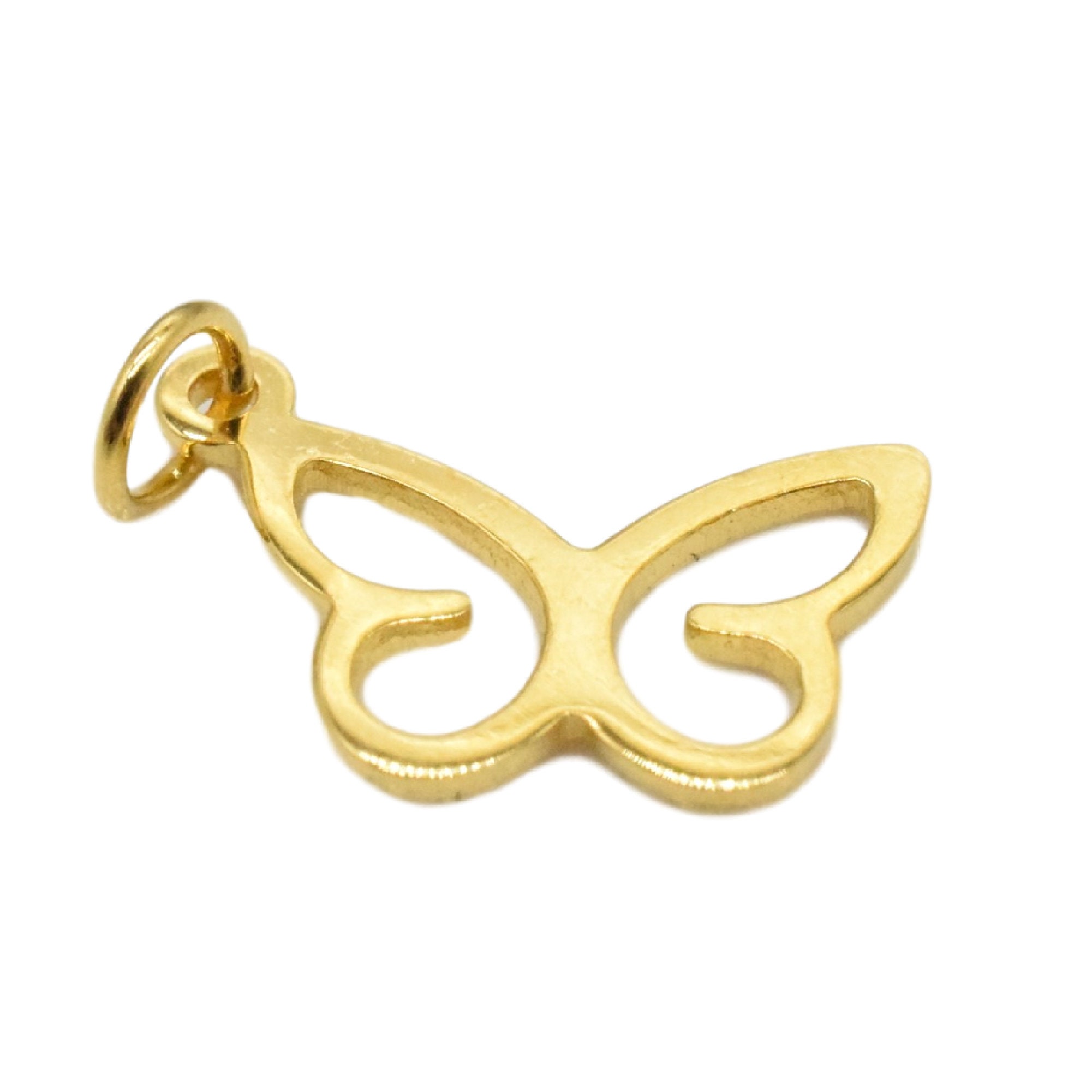6 Sterling Silver Small Butterfly Charms with 18K Gold Plated Etsy