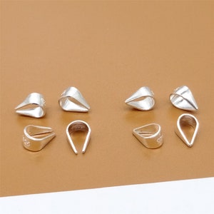25 Sterling Silver Bails Open or Closed, 925 Silver Bails, Soldered Closed Bails, Charm Bail, Pendant Bail