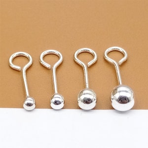 8 Pairs Sterling Silver Ball Earrings with Open Ring Hook, 925 Silver Bead Post Earrings 2.5mm 3mm 4mm 5mm