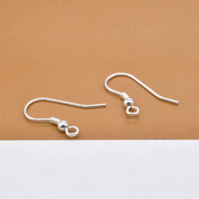 May include: Two silver earring hooks with a small ball at the end of each hook.