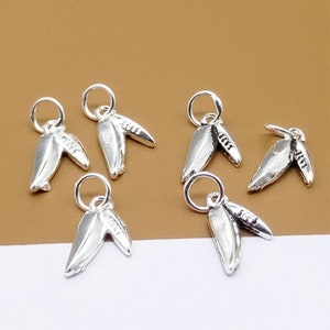10 Sterling Silver Leaf Charms, 925 Silver Leaf Charm, Small Leaves Charm, Tree Charm, Nature Charm, Bracelet Charm, Necklace Charm