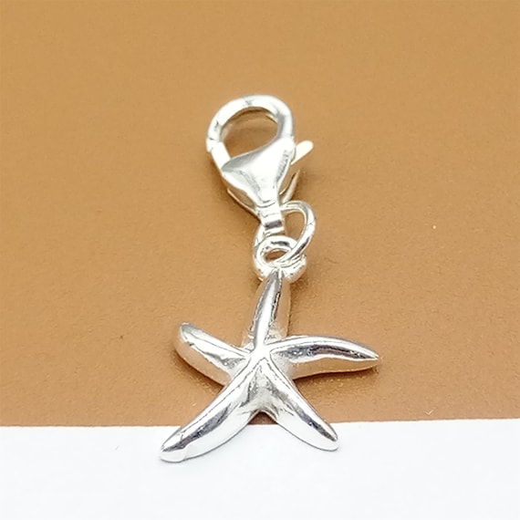 Small Starfish Charm Antique Finish Sterling Silver Small Starfish Charm Antique Finish Sterling Silver