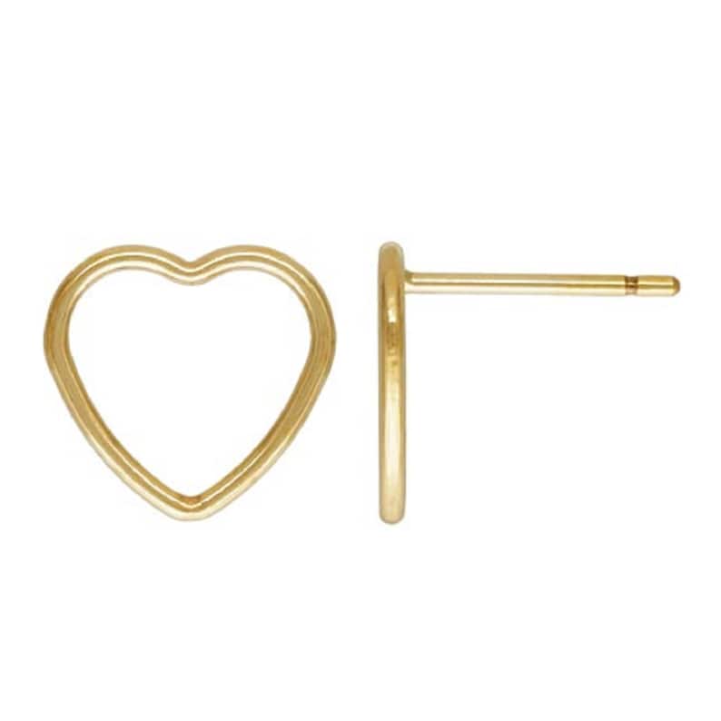 2 Pairs 14K Gold Filled Heart Post Earrings Gold Filled Ear Posts Gold Filled Love Earring Jewelry 120 14K 10mm Heart Ear Stud Earrings