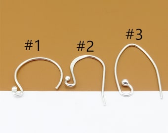 5 Pairs Sterling Silver Ear Wires Ball End, 925 Silver Earring Wires, Earring Hooks for Earring Jewelry Making, Wire Gauge 0.7mm