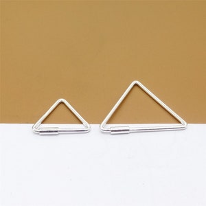5 Pairs Sterling Silver Triangle Earring Hoops, 925 Silver Ear Wires ...