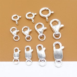 4 Sterling Silver Trigger Clasp, Lobster Clasp, Spring Ring Clasp, Rectangle Clasp, 925 Silver Lobster Claw Clasps