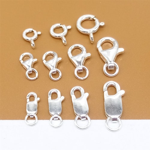 10 Sterling Silver Trigger Clasp Lobster Clasps 925 Silver Etsy