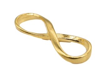 14K Gold Vermeil Style Infinity Connector Charm, 925 Sterling Silver Infinity Charm w/ Heavy 14K Gold Plated, Necklace Bracelet Charm