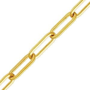 14K Gold Filled Paperclip Chain, Gold Filled Flat Paper Clip Chain, Drawn Cable Chain Necklace 2.5x6.5mm 3.9x11.4mm Length 1.64/3.28 Feet