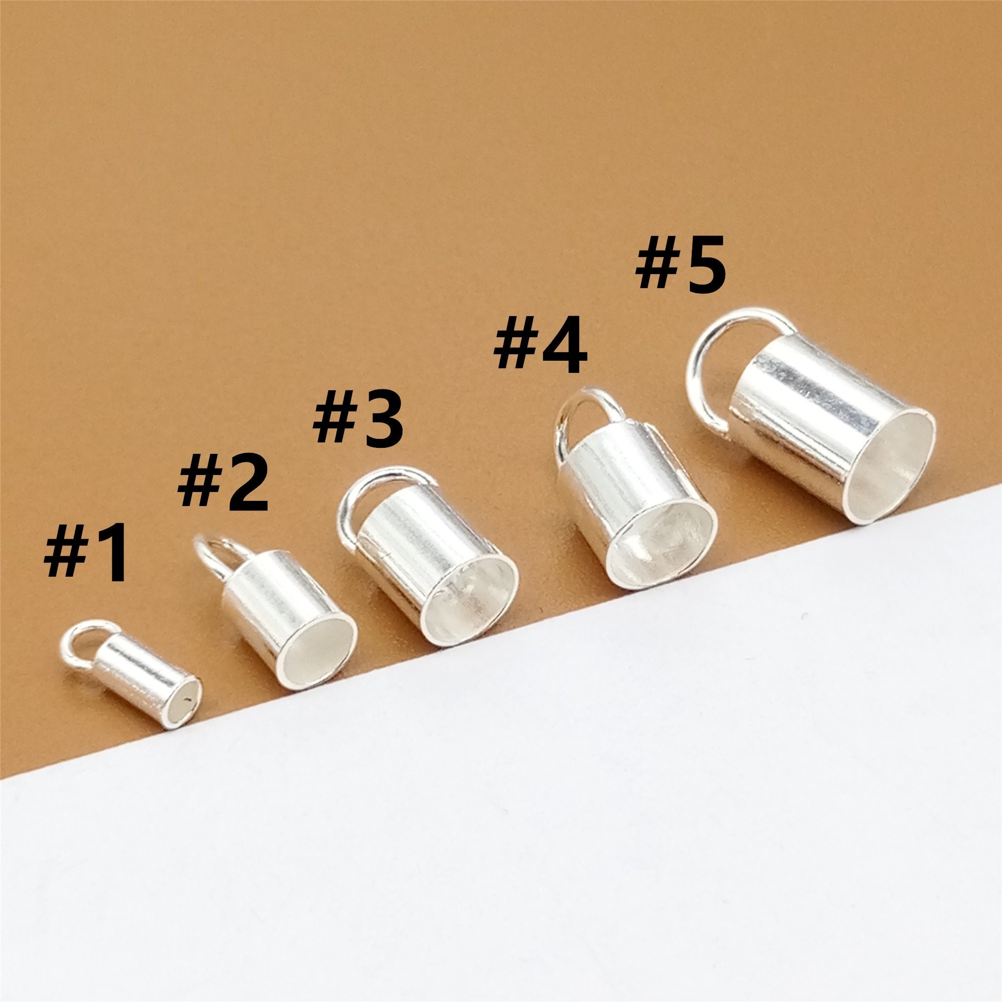 20 Sterling Silver Cord Ends 925 Silver Cord End Caps Etsy