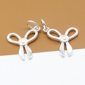 6 Sterling Silver Scissor Charms, 925 Silver Scissor Charms, Hairdresser Charms, Tailor Charm, Bracelet Charm, Necklace Charm