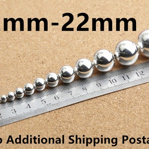 Sterling Silver Beads, Sterling Silver Seamless Round Ball Beads, 925 Silver Round Bead, Bracelet Bead, Necklace Bead 2mm - 22mm