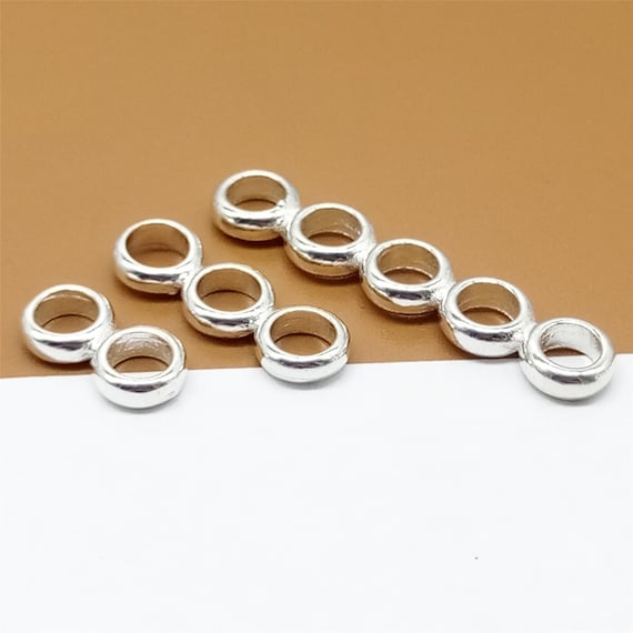 Spacer Bead 6mm Gold Plated Siver with 3.5mm Hole Slide On Charm Spacer Bead 6mm Gold Plated Siver with 3.5mm Hole Slide On Charm