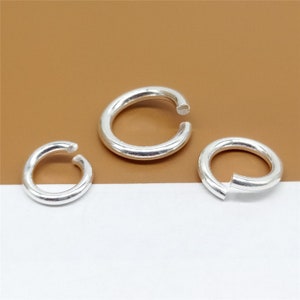 5 Sterling Silver Open Jump Rings 1.5mm 2mm Thickness, Diameter 8mm 10mm, 12mm, 14mm, 925 Silver Open Jump Ring for Bracelet Necklace