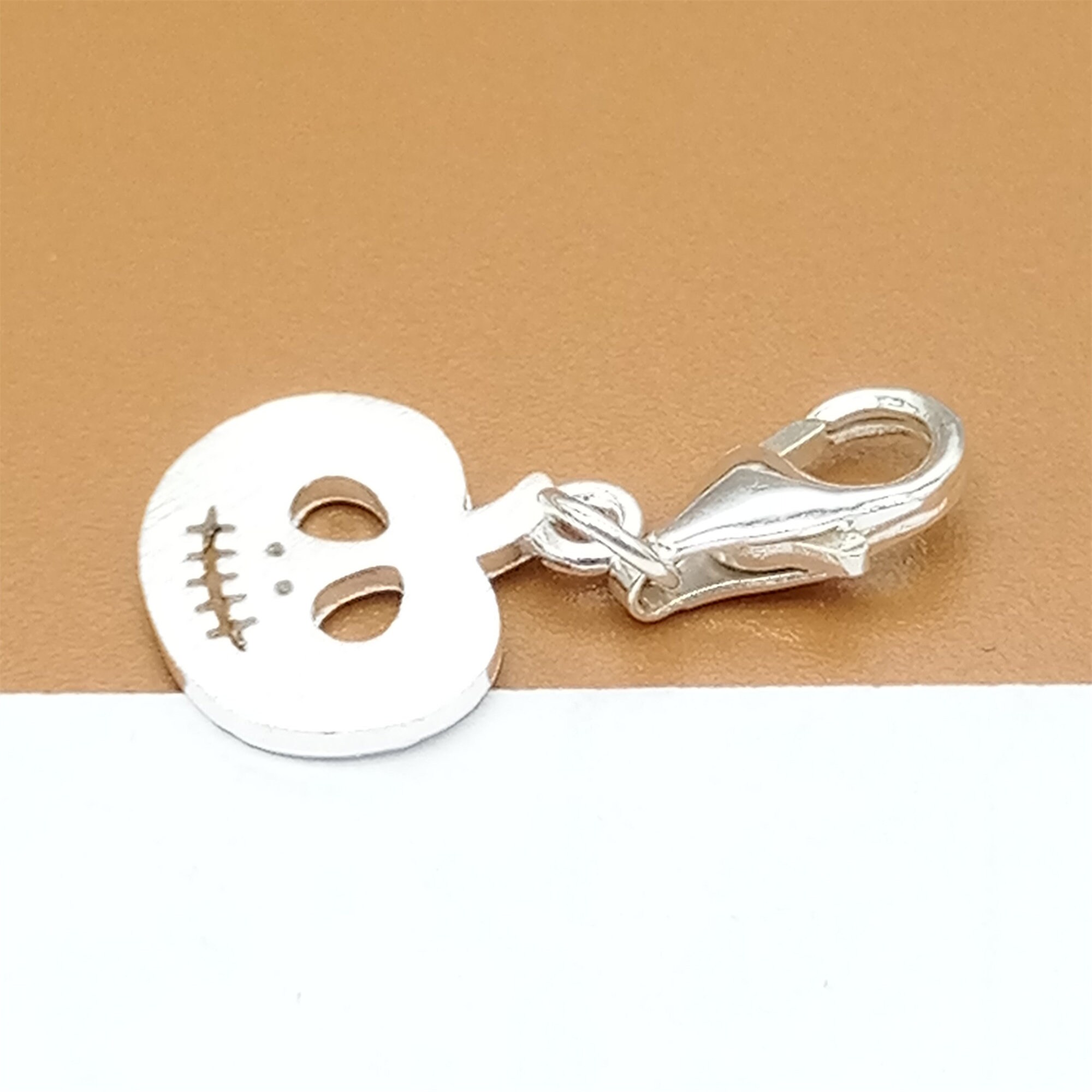 Ciondolo Clip In Argento Sterling Per Halloween A Forma Di Zucca Jack-o'-lantern