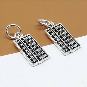 5 Sterling Silver Abacus Charms, 925 Silver Small Abacus Charms, Counting Frame Charms, Calculate Charms