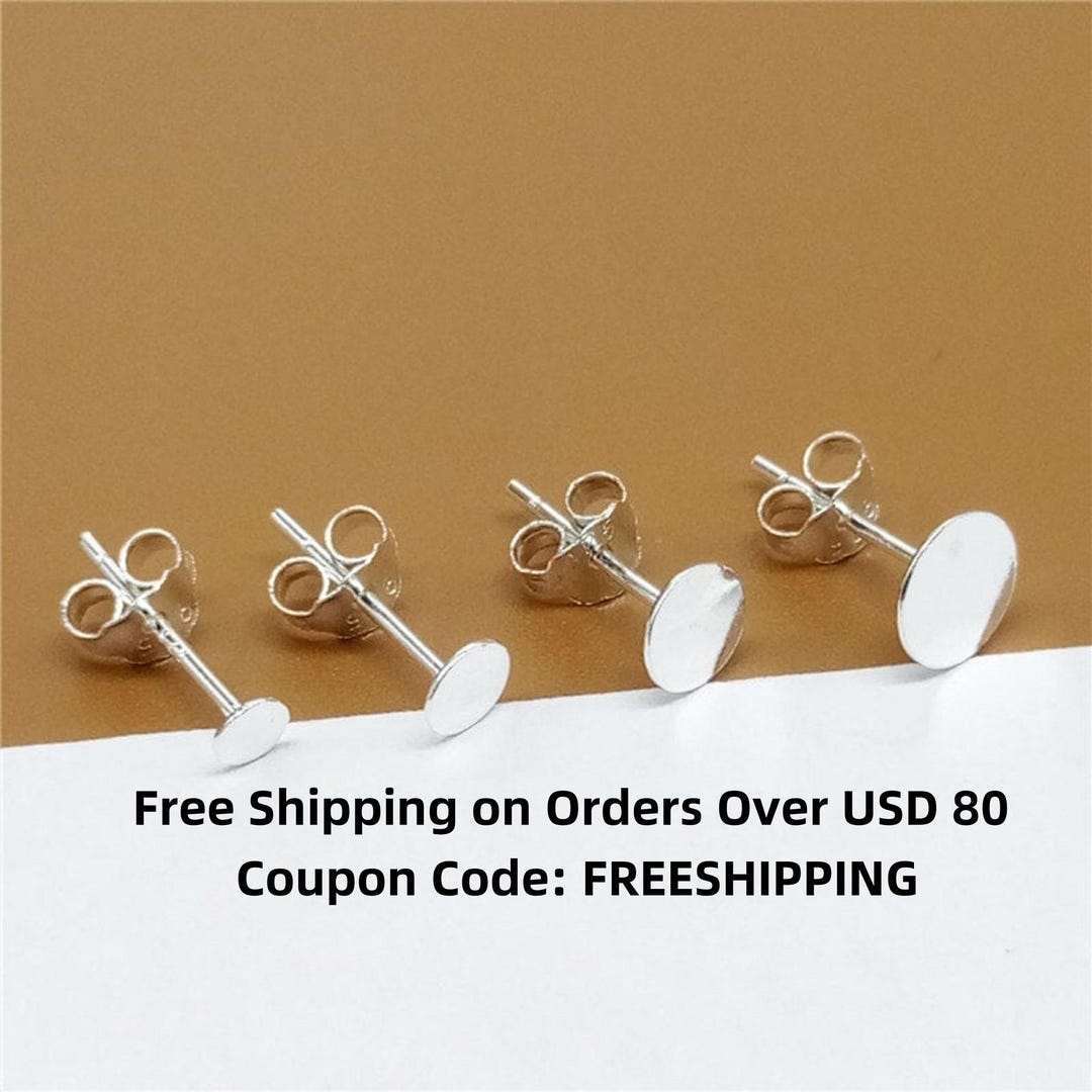 Buy 20 Pairs Sterling Silver Earring Posts W/ Flat Back 2mm