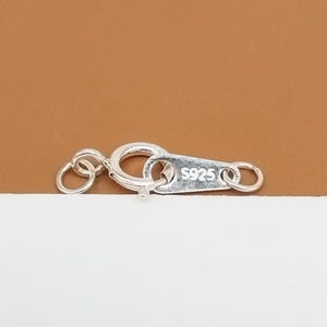 10 étiquettes de qualité japonaises en argent sterling avec fermoir à ressort, étiquette de qualité en argent 925 avec fermoir anneau à ressort, fermoir de bracelet, fermoir de collier