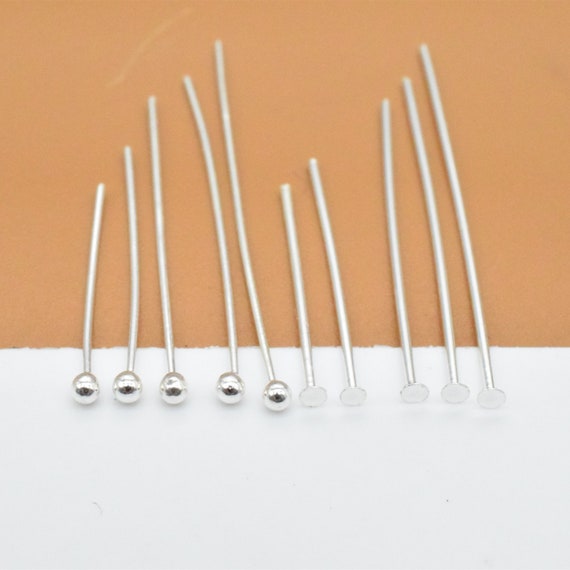 Sterling Silver Balled Head Pins 1.5, 26 Gauge, pack of 10