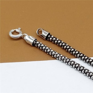 Sterling Silver Popcorn Chain Necklace, Popcorn Necklace Chain, 925 Silver Popcorn Chain 2.8mm 18 20 22 24 26 28 30 32 Inches image 5