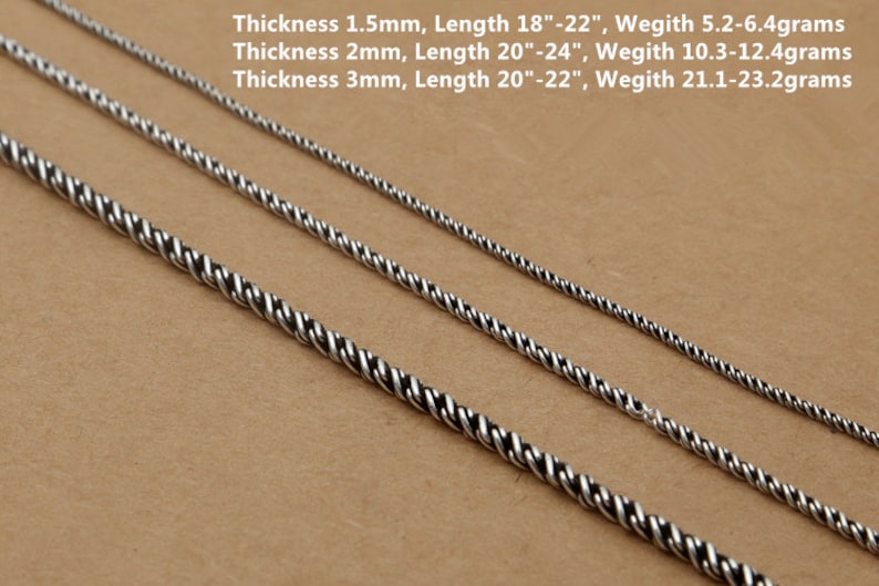 Sterling Silver Twist Rope Chain Twist Bali Chain 925 Silver Etsy