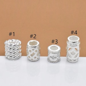 8 Sterling Silver Spacer Beads, 925 Silver Chain Type Bead, Infinity Bead, Flower Bead, Coin Bead, Money Bead, Hollow Bead, Bracelet Bead