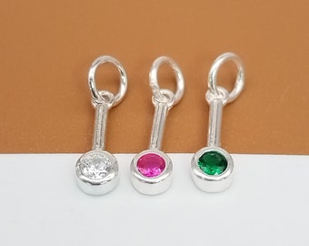 4 Sterling Silver Spoon Charms w/CZ, 925 Silver Shiny Spoon Charm, Kitchen Charm, Cooking Charm, Food Charm, Necklace Charm, Bracelet Charm