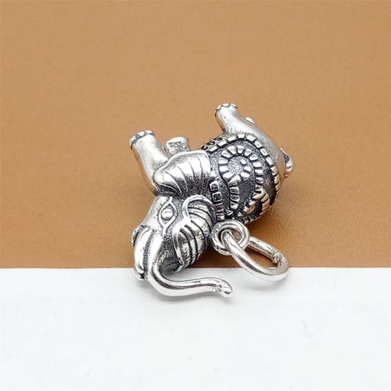 Sterling Silver Elephant Charm 3D, 925 Silver Elephant Charm for Necklace  Bracelet, Oxidized Elephant Pendant - Etsy
