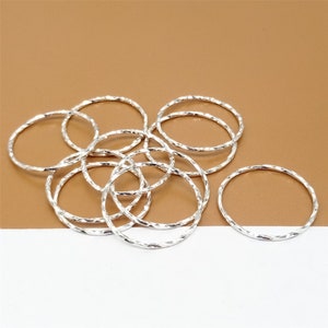 15 Sterling Silver Sparkle Jump Rings, Closed Jump Ring 16mm, 925 Silver Large Jump Ring for Bracelet Necklace Earring 20 Gauge