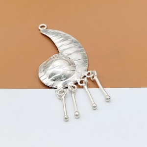Karen Hill Tribe Silver Seashell Shape Charm, Sea Charm, Ocean Charm, Shell Pendant, Higher Silver Content than Sterling Silver Charms