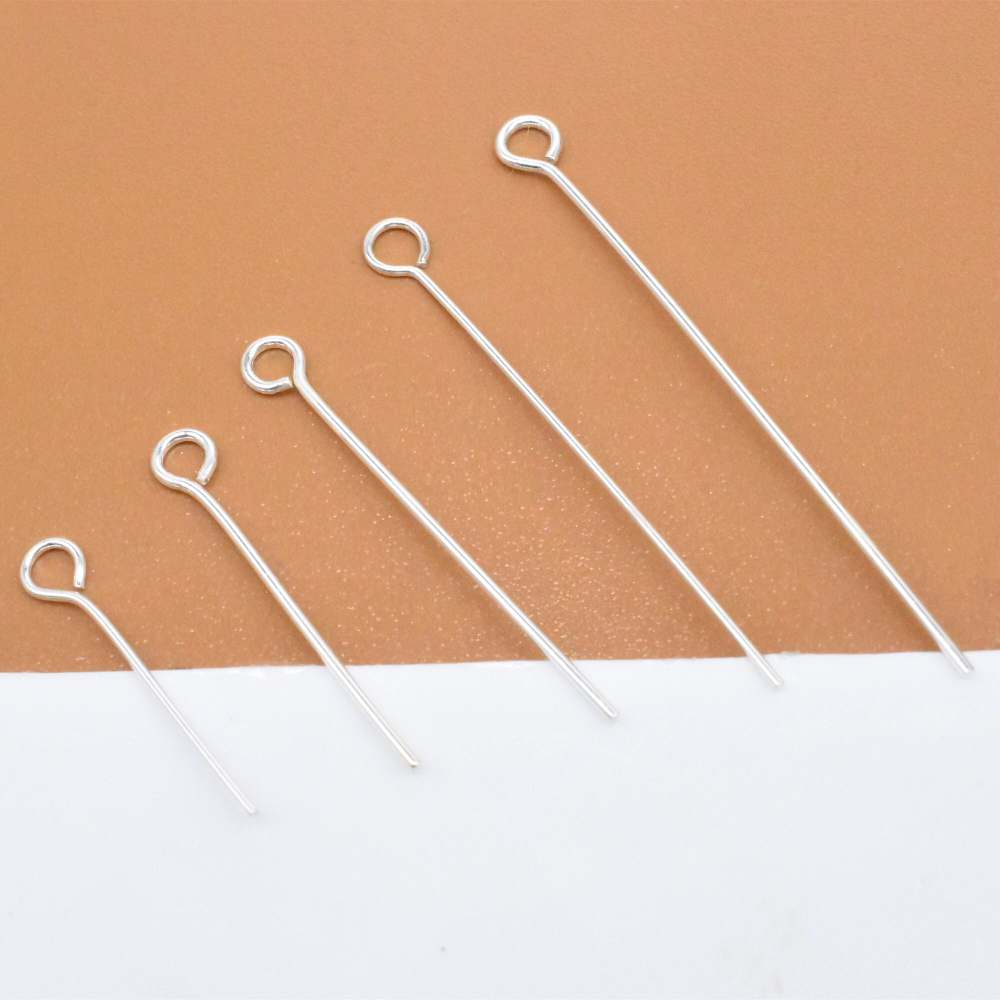 50 Sterling Silver Eye Pins 925 Silver Eyepins Sterling Etsy
