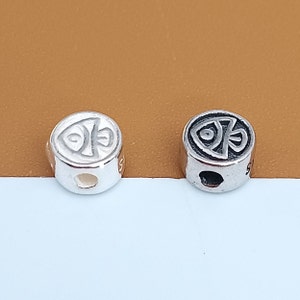8 Sterling Silver Small Fish Beads, 925 Silver Tropical Fish Bead, Fish Spacer Bead, Sea Ocean Bead, Bracelet Bead, Necklace Bead