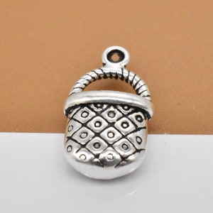 2 Sterling Silver Handbag Charms 2-Sided, 925 Silver Hand Bag Charms, Small Handbag, Bag Charm, Women Charm, Bracelet Necklace Charm