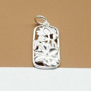2 Sterling Silver Shiny Lotus Charms, 925 Silver Lotus Flower Charm, Lotus Leaf, Lotus Pendant, Yoga Charm, Meditation Charm, Necklace Charm
