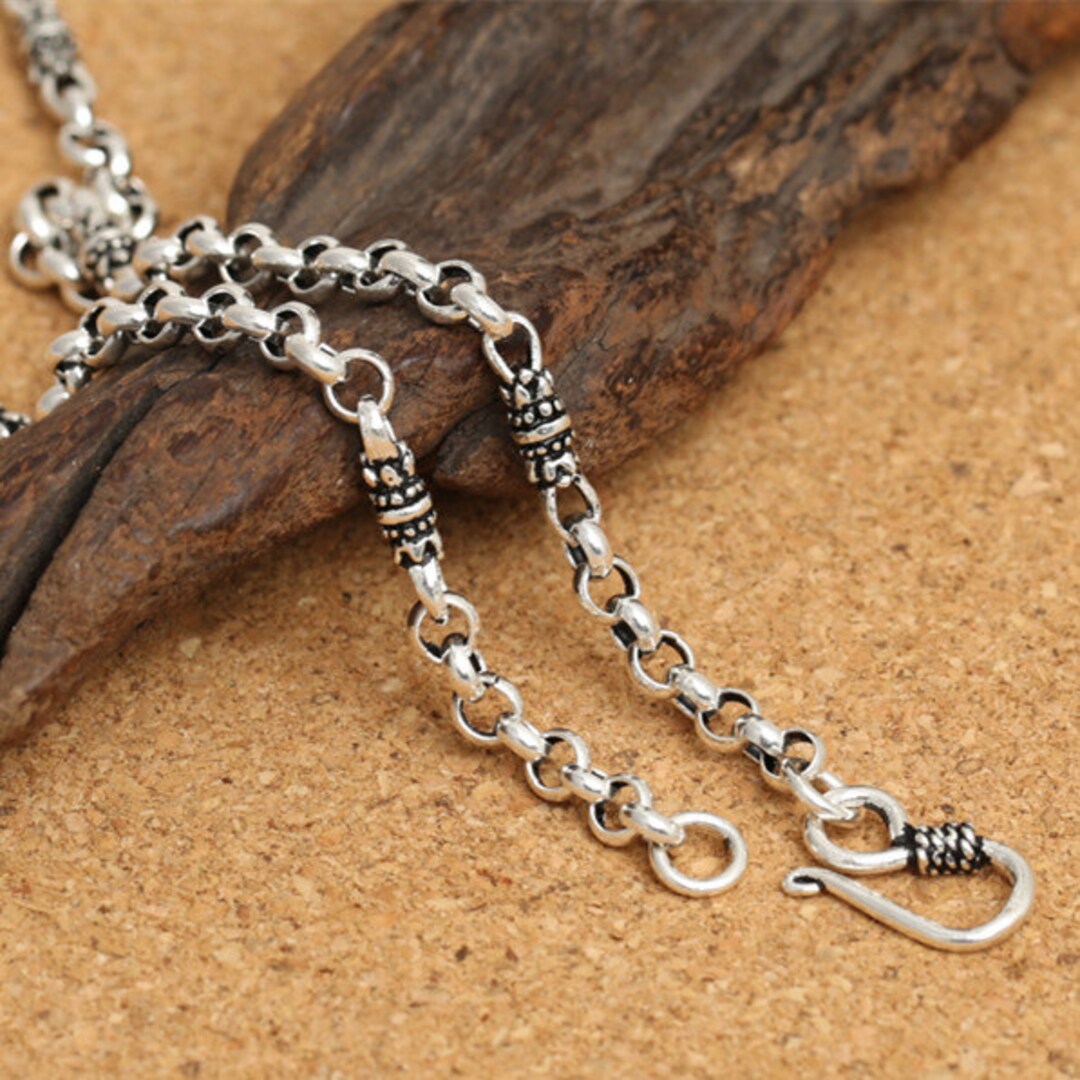 Silver Rolo Chain India Sterling Silver Rolo Chain, Vintage 925 Silver Rolo Chain Necklace ...