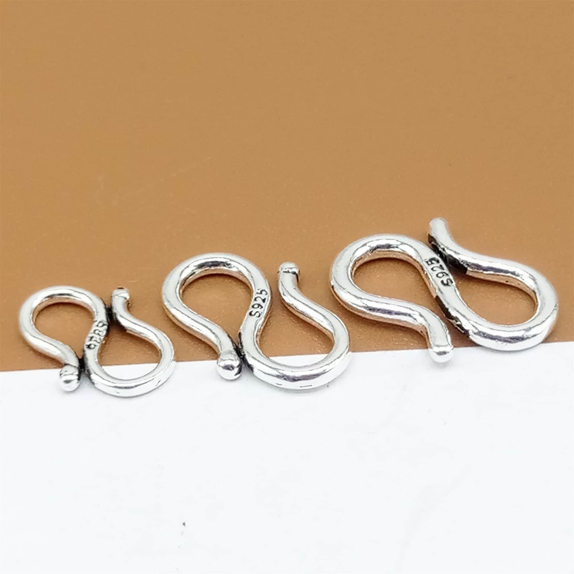 Sterling Silver S Clasp Connector, 925 Silver Hook Clasps, S Hook