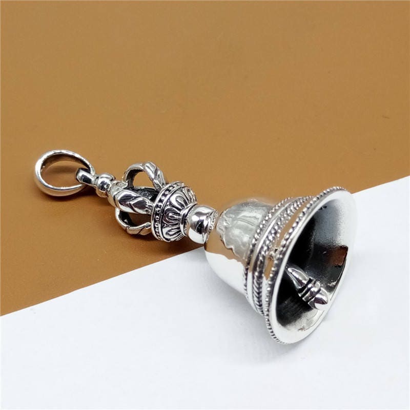 Sterling Silver Hand Bell Pendant Sterling Silver Handbell Etsy