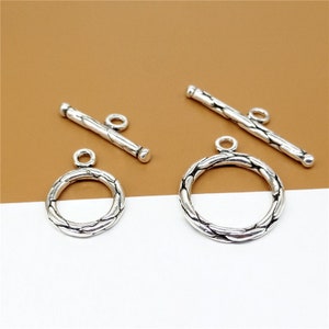 2 Sterling Silver Toggle Clasp with great detail, 925 Stering Silver Toggle Clasps, Sterling Silver Clasp, Stick and Round