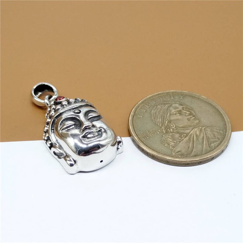 925 Silver Buddha Buddhism Statue Figure Pendant 6.8 grams LA541 Sterling Silver Statue Pendant Sterling Silver Buddha Pendant