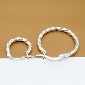 2 Pairs Sterling Silver Eurowire Hoops, Twist Tube Style Ear Hoops, 925 Silver Earring Hoops, Earwire Hoop Earring Component, Jewelry Making