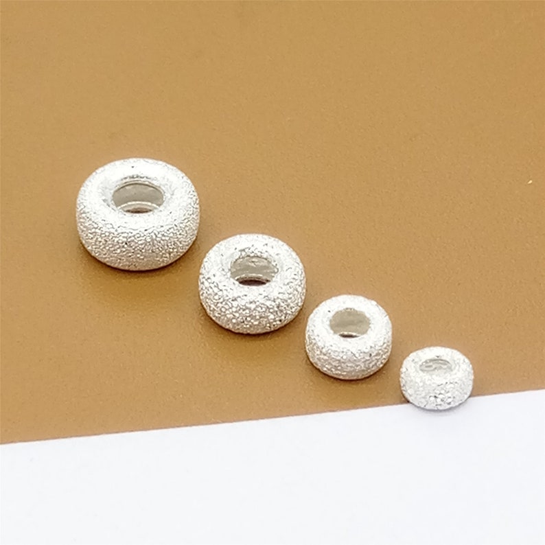 Sterling Silver Stardust Donut Beads 925 Silver Donut Bead Etsy