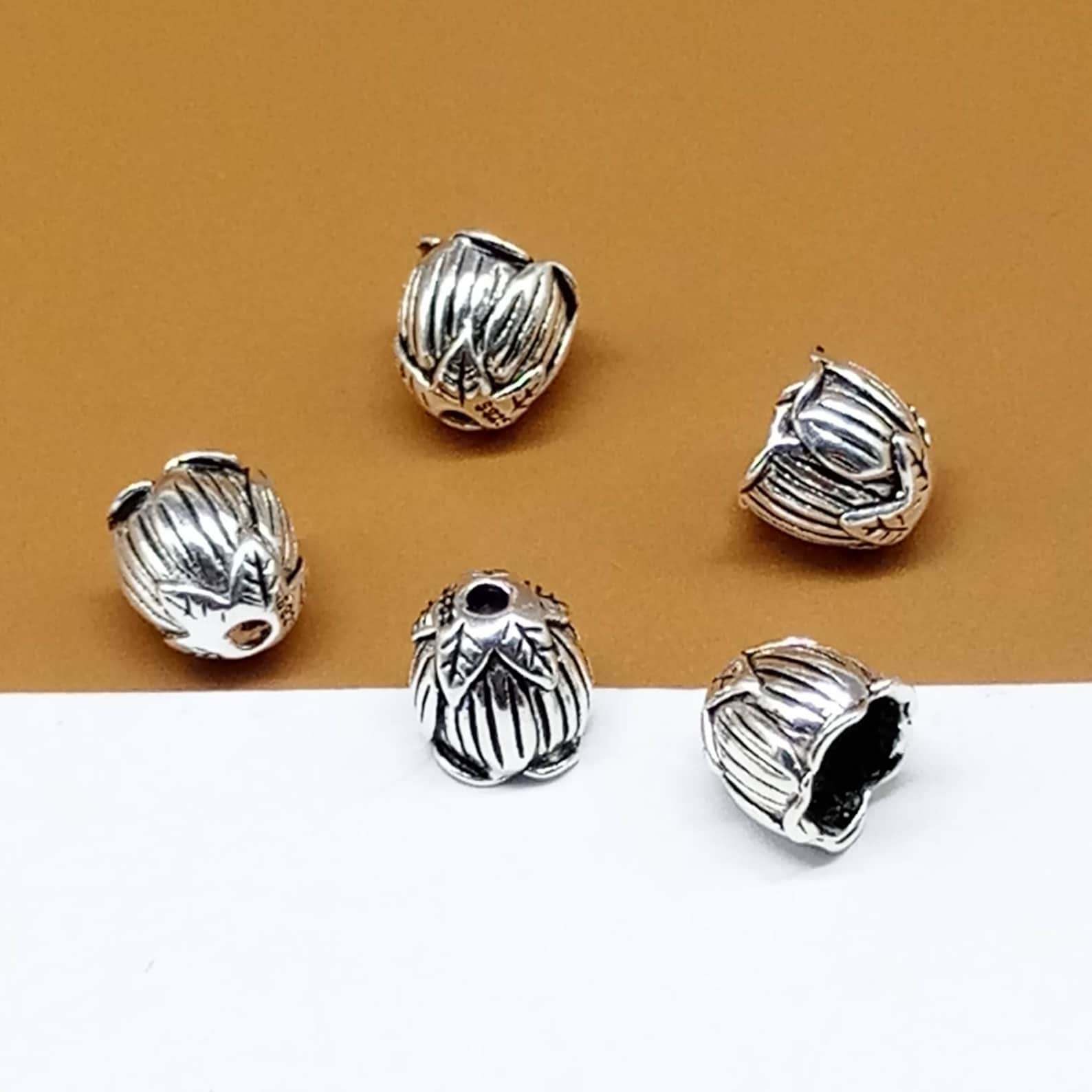 6 Sterling Silver Bead Caps Bead Cones Caps for Tassel 925 Etsy