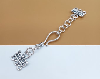 Sterling Silver 3-Strand Hook Clasp Chain Extender, 925 Silver Layered Hook Clasp Extension Chain, Bracelet Extender, Necklace Extender